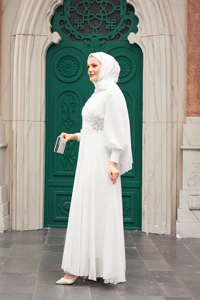 Akgül Evening Dress - White