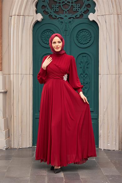 Akgül Evening Dress - Claret Red
