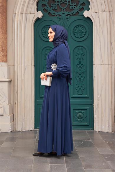 Akgül Evening Dress - Navy Blue