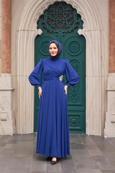 Akgül Evening Dress - Saks Blue