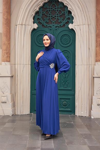 Akgül Evening Dress - Saks Blue