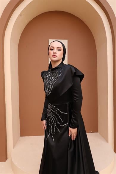 Albina Evening Dress - Black