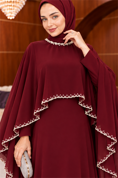 Arlen Tasarım Abiye - Bordo