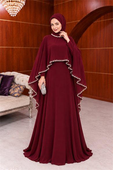 Arlen Tasarım Abiye - Bordo