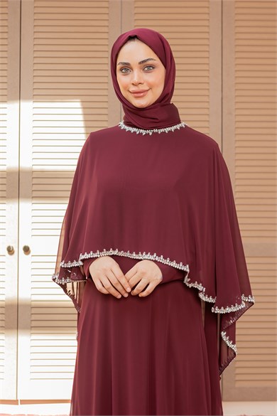 Arlen Tasarım Abiye - Bordo