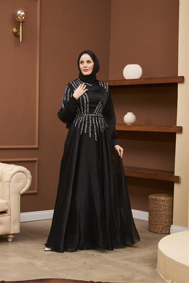 Asian Evening Dress - Black