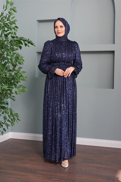 Aysel Evening Dress - Navy Blue