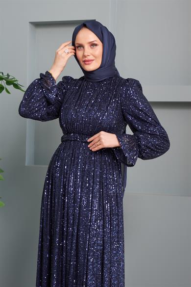 Aysel Evening Dress - Navy Blue