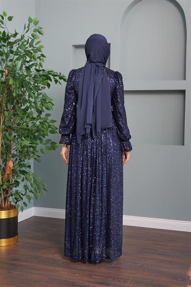 Aysel Evening Dress - Navy Blue