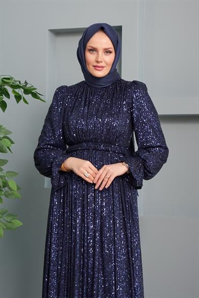 Aysel Evening Dress - Navy Blue