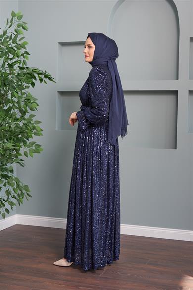 Aysel Evening Dress - Navy Blue