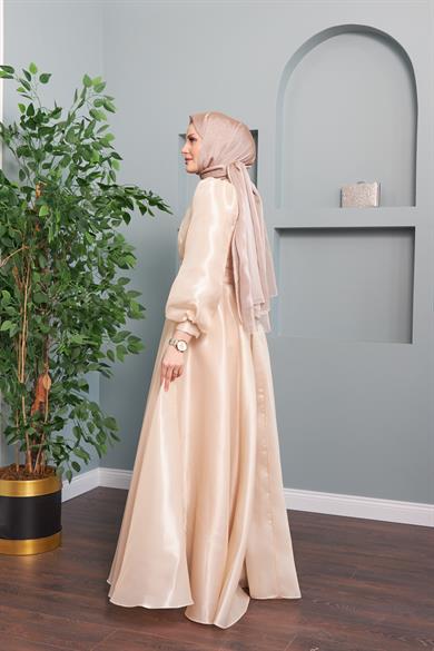 Aysun Evening Dress - Beige