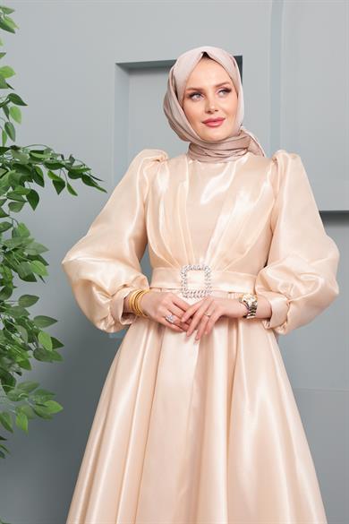 Aysun Evening Dress - Beige