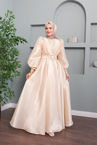 Aysun Evening Dress - Beige