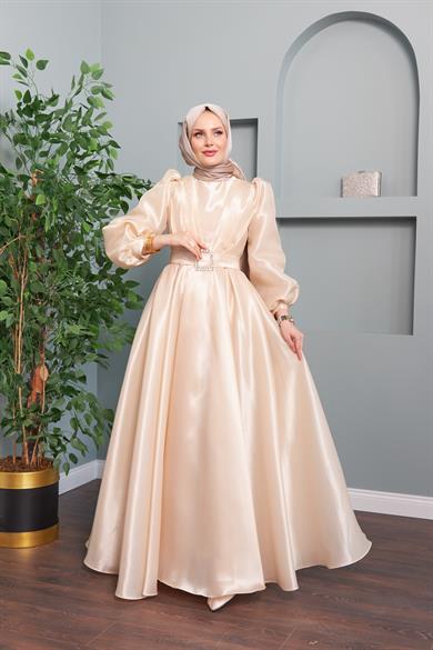 Aysun Evening Dress - Beige