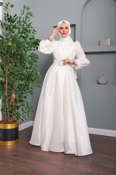 Aysun Evening Dress - White