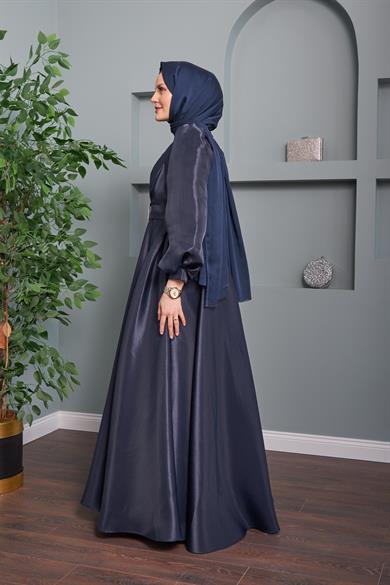 Aysun Evening Dress - Navy Blue