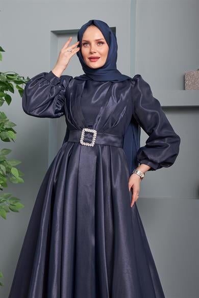 Aysun Evening Dress - Navy Blue