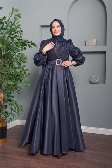Aysun Evening Dress - Navy Blue