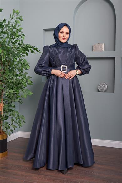 Aysun Evening Dress - Navy Blue