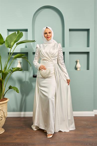 Azra Evening Dress - White