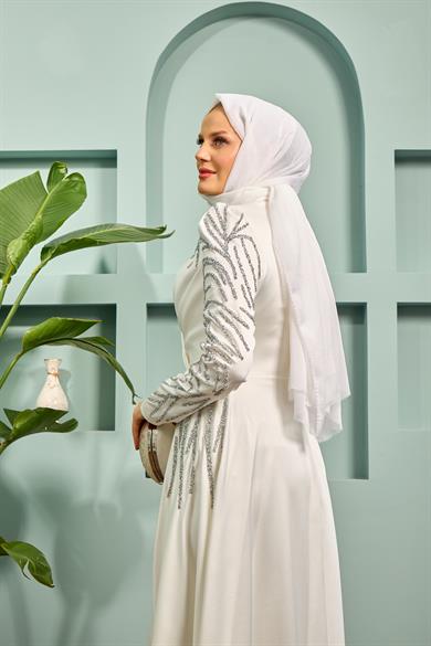 Azra Evening Dress - White