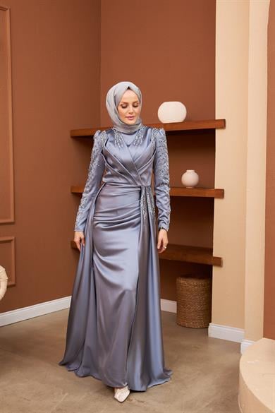 Azra Evening Dress - Gray