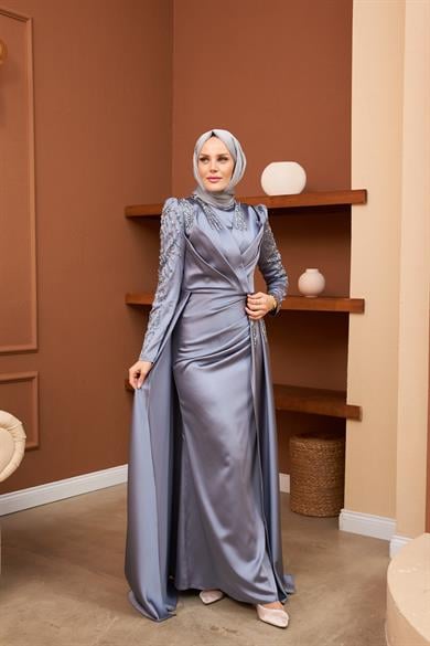 Azra Evening Dress - Gray