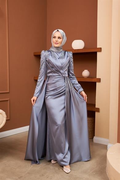 Azra Evening Dress - Gray