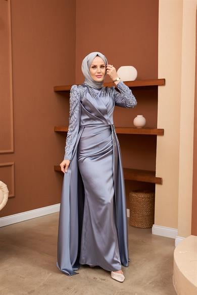 Azra Evening Dress - Gray