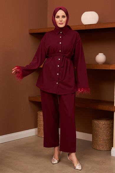 Bade Double Suit - Claret Red