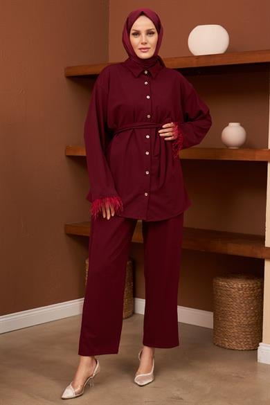 Bade Double Suit - Claret Red