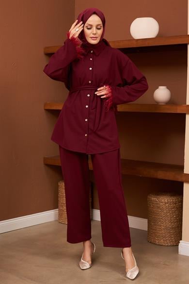 Bade Double Suit - Claret Red