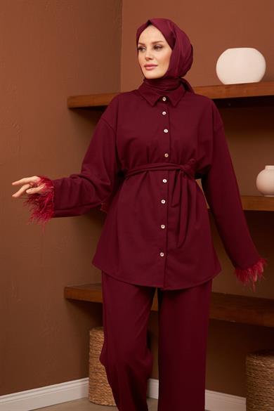 Bade Double Suit - Claret Red