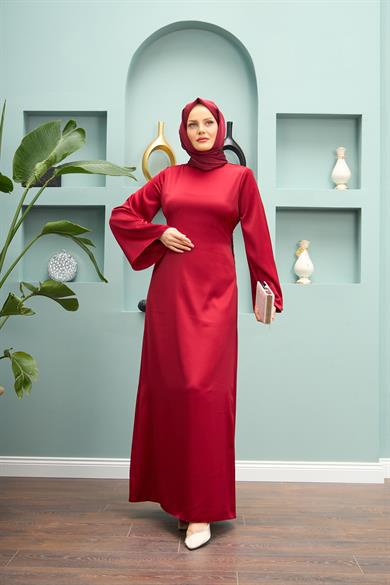 Begüm Satin Evening Dress - Red