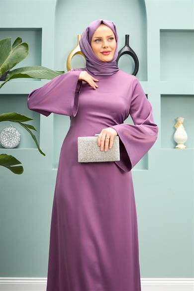 Begüm Satin Evening Dress - Lilac