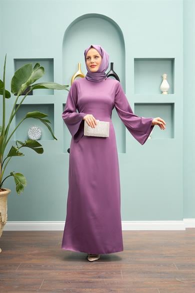 Begüm Satin Evening Dress - Lilac