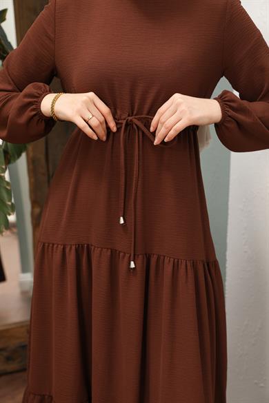 Waist Detail Dress - Brown