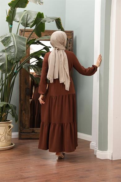 Waist Detail Dress - Brown