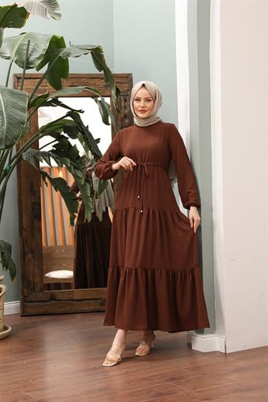 Waist Detail Dress - Brown