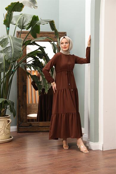 Waist Detail Dress - Brown
