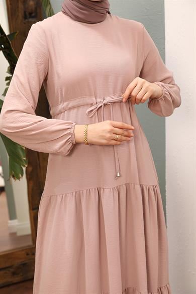 Bel Detay Elbise - Vizon