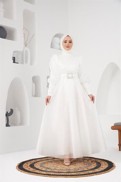 Belgin Evening Dress - White
