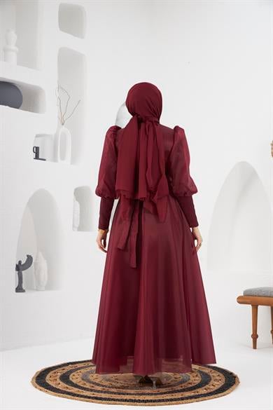 Belgin Evening Dress - Claret Red