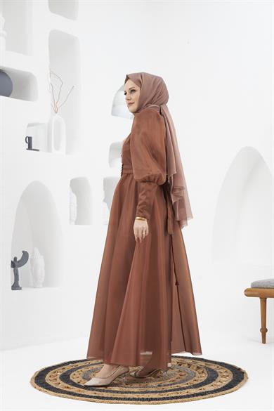 Belgin Evening Dress - Brown