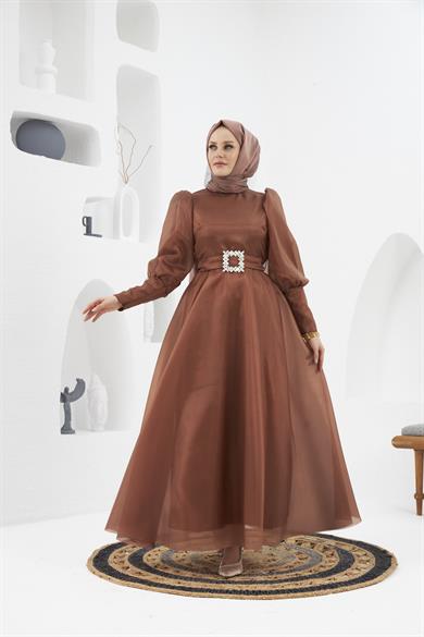Belgin Evening Dress - Brown