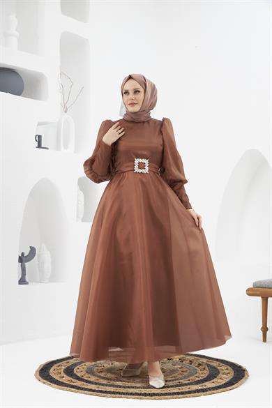 Belgin Evening Dress - Brown