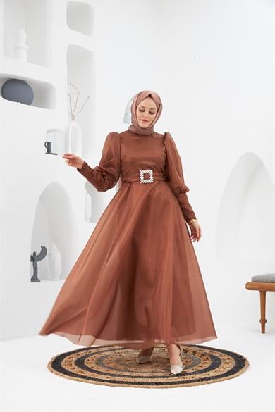 Belgin Evening Dress - Brown