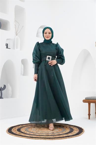 Belgin Evening Dress - Emerald Green