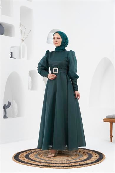 Belgin Evening Dress - Emerald Green